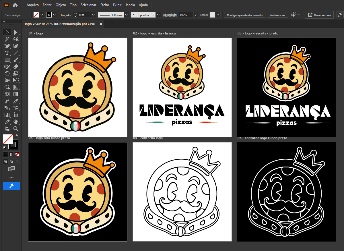 Processo de desenvolvimento - Ferramenta de vetorização Illustrator